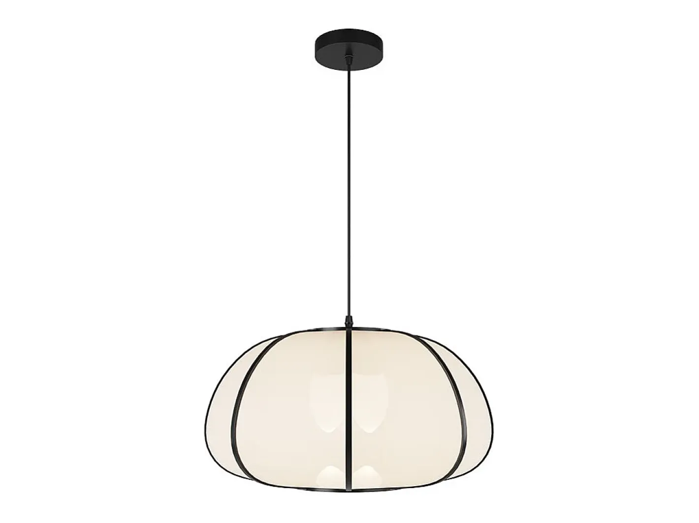 Online Rendez-Vous Déco Lámpara colgante de bambú negro 38 cm - Hana Blanco