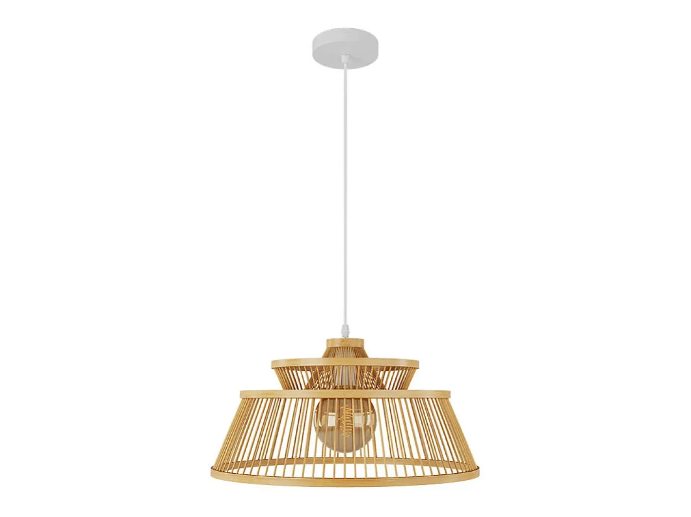 Outlet Rendez-Vous Déco Lámpara colgante de bambú natural 36 cm - Tahaa Beige