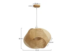 Rendez-Vous Déco Lámpara Suspendida-Lámpara colgante de bambú natural y metal D40 cm - Orta Beige