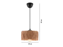 Concept-Usine Lámpara colgante de rafia y metal negro - Diseño bohemio chic para un interior acogedor Beige Online