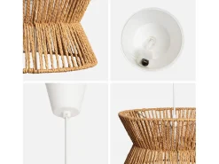 Sale Sweeek Lámpara colgante de techo con imitación ratán, 35cm natural Color natural claro