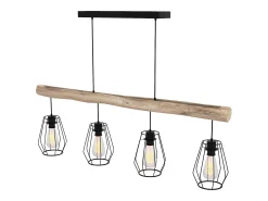 Rendez-Vous Déco Lámpara Suspendida-Lámpara colgante en madera y metal 4 lámparas - Clotilde Negro