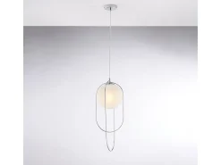 Lámpara colgante Erik de hierro cromado, 1 luz, esfera dm.20 156 Ø23 BL277-S1-CR Plateado Discount