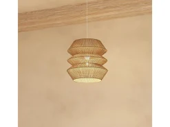 Atmosphera Lámpara Suspendida-Lámpara colgante estilo acordeón en yute natural 38 x 37,5 cm Beige