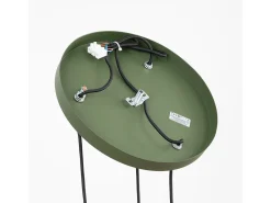 Sollux Lighting Lámpara colgante Estria desván de acero/aluminio - 3 fuentes luminosas - L.30 x A.120 cm - /verde oliva Beige Discount