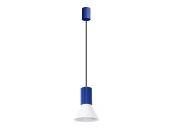 Sollux Lighting Lámpara colgante Estria desván de acero/aluminio - 1 fuentes luminosas - L.14 x A.120 cm - /ultramar Blanco