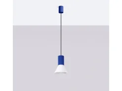 Sollux Lighting Lámpara colgante Estria desván de acero/aluminio - 1 fuentes luminosas - L.14 x A.120 cm - /ultramar Blanco