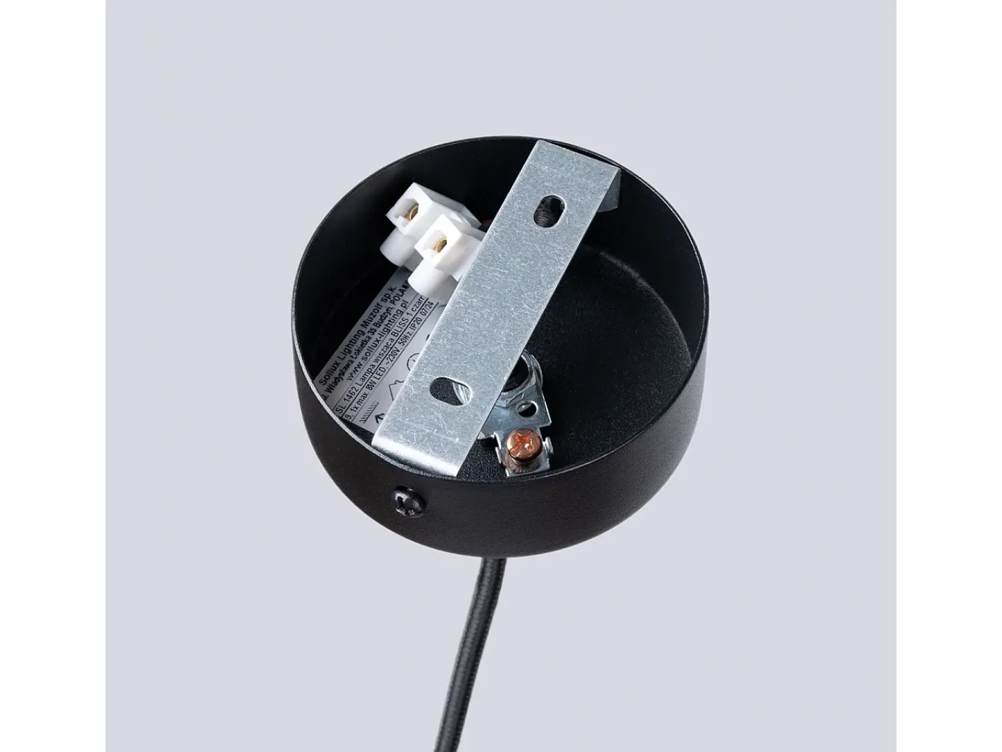 Sollux Lighting Lámpara Suspendida-Lámpara colgante Euphora moderno de acero - 1 fuentes luminosas 3000K - L.8 x A.118 cm - Negro