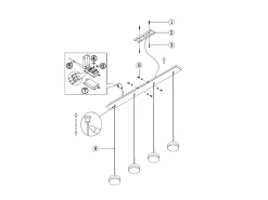 Lámpara Suspendida-Lámpara colgante Fabas Luce Dunk de 4 luces - LED regulable de 32 W - Latón satinado Diseño lineal Amarillo
