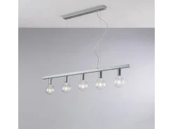 Lámpara colgante Fabian en hierro lacado blanco y plata 5 luces L.101 X 5 BL293-5-ARG Plateado