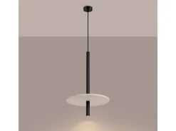 Sollux Lighting Lámpara colgante Feltro moderno de fieltro/acero - 1 fuentes luminosas - L.30 x A.126 cm - /negro Beige Best