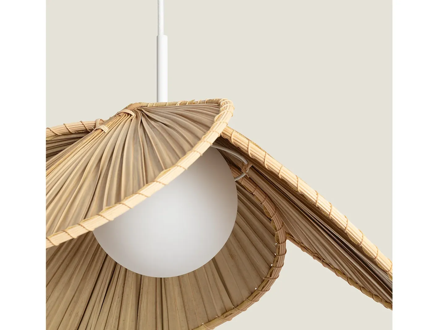 New Ledkia Lámpara Colgante Fibras Naturales Majilily Natural Multicolor