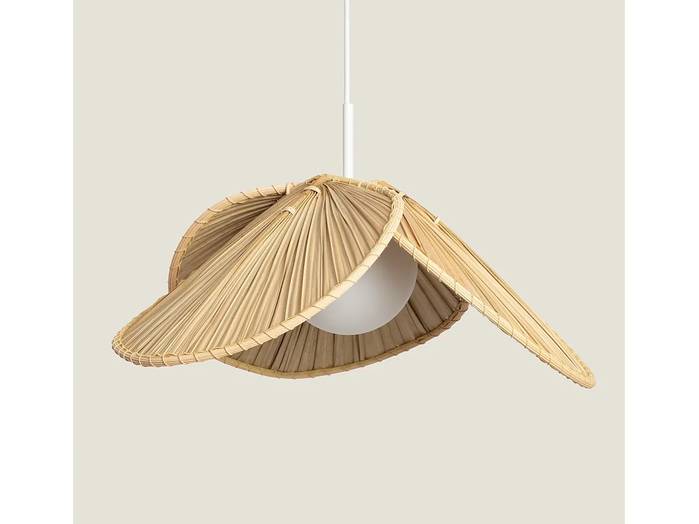 New Ledkia Lámpara Colgante Fibras Naturales Majilily Natural Multicolor