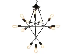 Les Tendances Lámpara colgante Gary de 12 brazos de metal A 73 x A 92 x P 73 cm Negro Hot