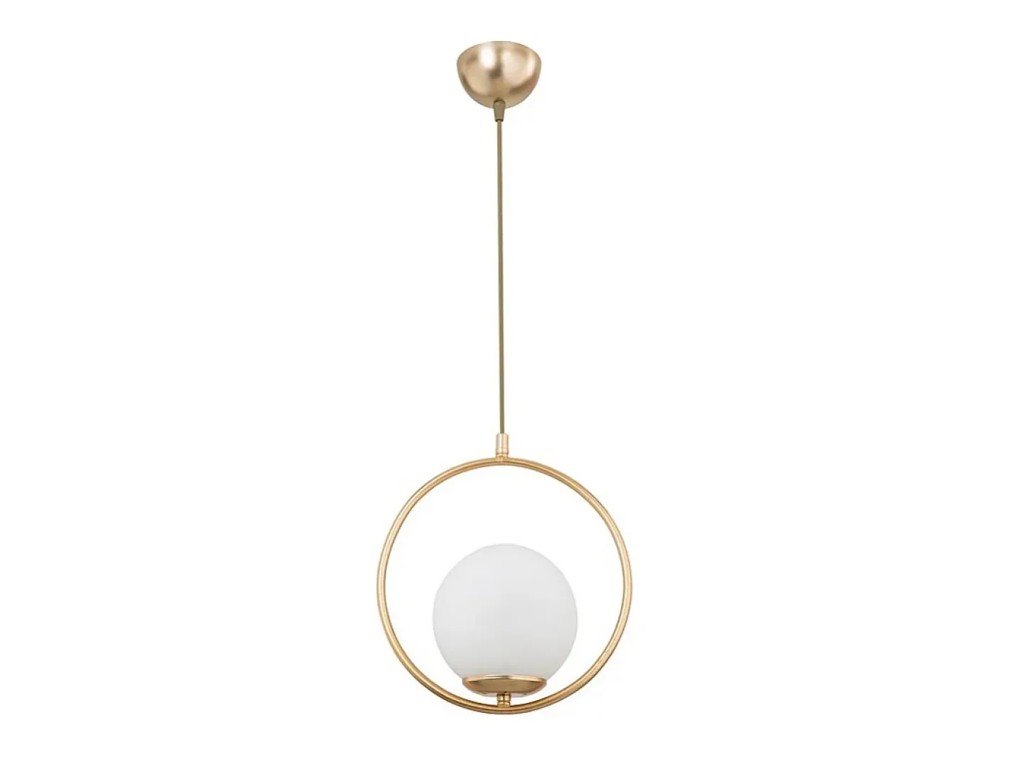 marque Lámpara Colgante Geométrica Moderna en Metal y Vidrio Oro E27 Blanco Clearance