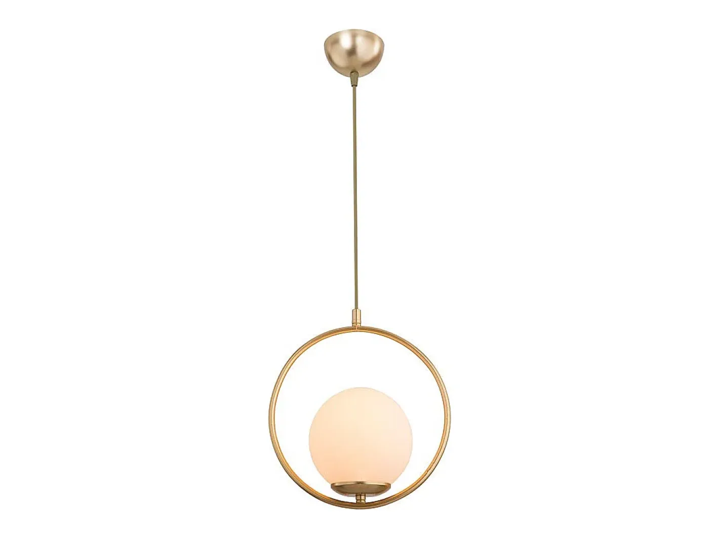marque Lámpara Colgante Geométrica Moderna en Metal y Vidrio Oro E27 Blanco Clearance