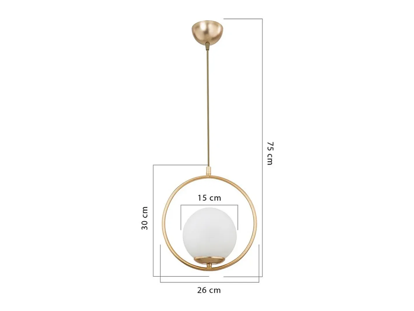 marque Lámpara Colgante Geométrica Moderna en Metal y Vidrio Oro E27 Blanco Clearance