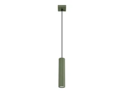 Sollux Lighting Lámpara Suspendida-Lámpara colgante Gloow minimalista de aluminio - 1 fuentes luminosas 3000K - L.8 x A.118 cm - oliva Verde