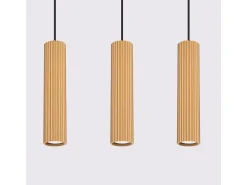 Sollux Lighting Lámpara Suspendida-Lámpara colgante Gloow minimalista de aluminio - 3 fuentes luminosas 4000K - L.45 x A.98 cm - Dorado