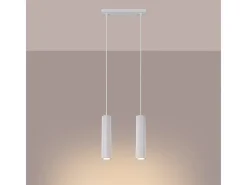 Sollux Lighting Lámpara colgante Gloow minimalista de aluminio - 2 fuentes luminosas 4000K - L.30 x A.90 cm - Blanco Sale