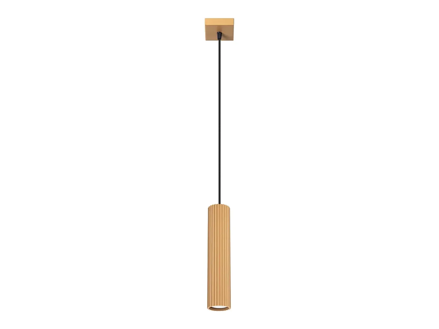 Sollux Lighting Lámpara Suspendida-Lámpara colgante Gloow minimalista de aluminio - 1 fuentes luminosas 3000K - L.8 x A.118 cm - Dorado
