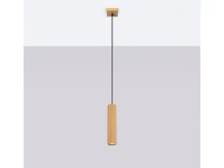 Sollux Lighting Lámpara Suspendida-Lámpara colgante Gloow minimalista de aluminio - 1 fuentes luminosas 3000K - L.8 x A.118 cm - Dorado