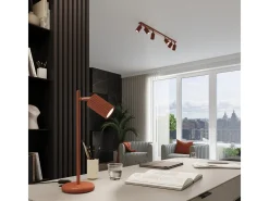 Sollux Lighting Lámpara Suspendida-Lámpara colgante Gloow minimalista de aluminio - 2 fuentes luminosas 4000K - L.30 x A.90 cm - ocre Rojo