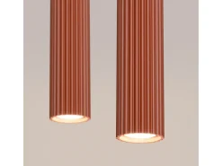 Sollux Lighting Lámpara Suspendida-Lámpara colgante Gloow minimalista de aluminio - 2 fuentes luminosas 4000K - L.30 x A.90 cm - ocre Rojo