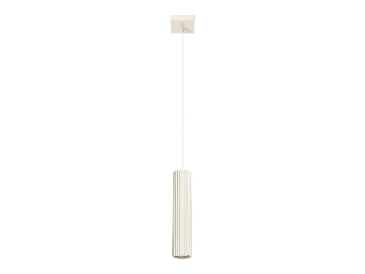 Sollux Lighting Lámpara colgante Gloow minimalista de aluminio - 1 fuentes luminosas 3000K - L.8 x A.118 cm - Beige Outlet