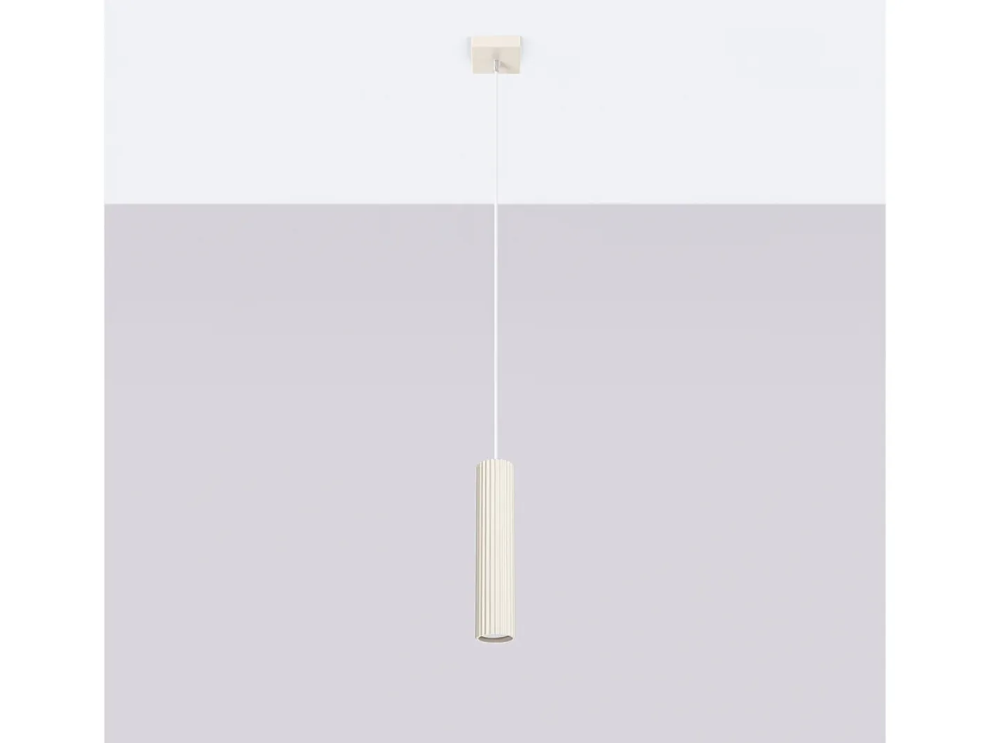 Sollux Lighting Lámpara colgante Gloow minimalista de aluminio - 1 fuentes luminosas 3000K - L.8 x A.118 cm - Beige Outlet