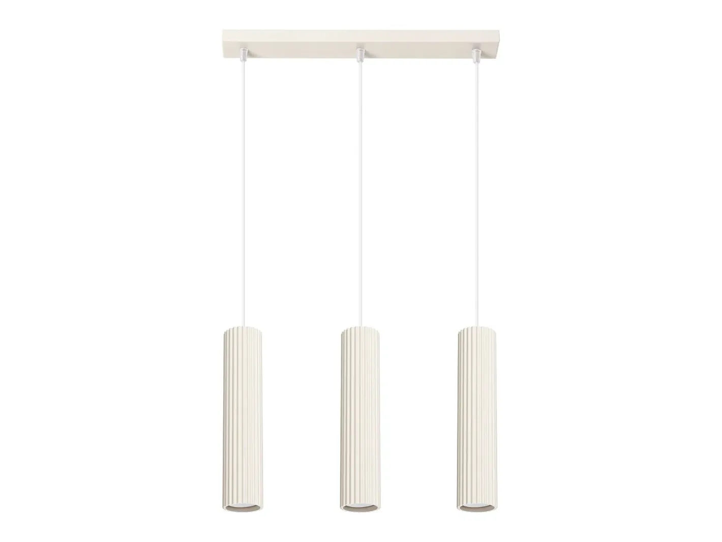 Sollux Lighting Lámpara colgante Gloow minimalista de aluminio - 3 fuentes luminosas 4000K - L.45 x A.98 cm - Beige New