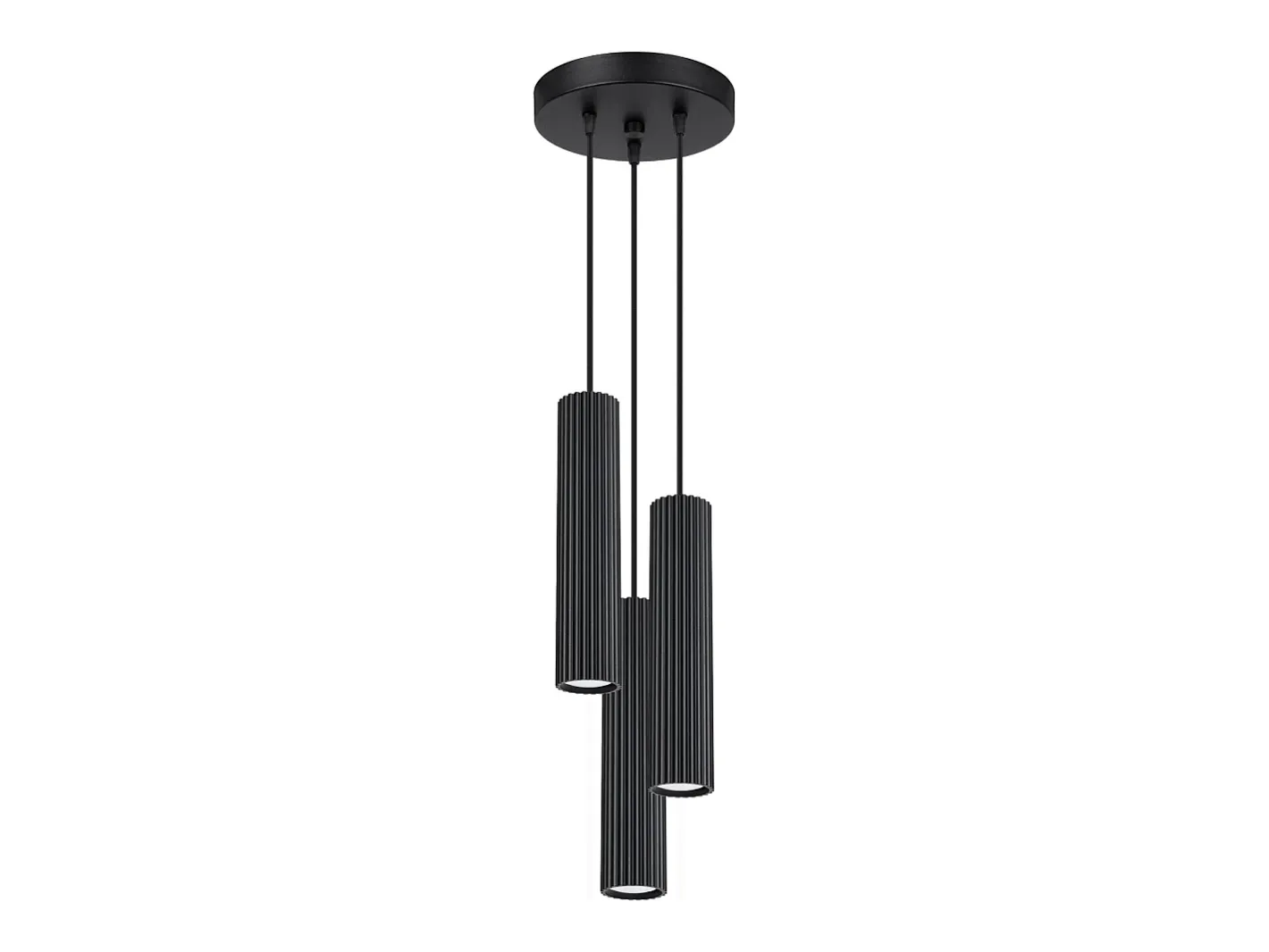 Sollux Lighting Lámpara Suspendida-Lámpara colgante Gloow minimalista de aluminio - 3 fuentes luminosas 4000K - L.19,5 x A.108 cm - Negro