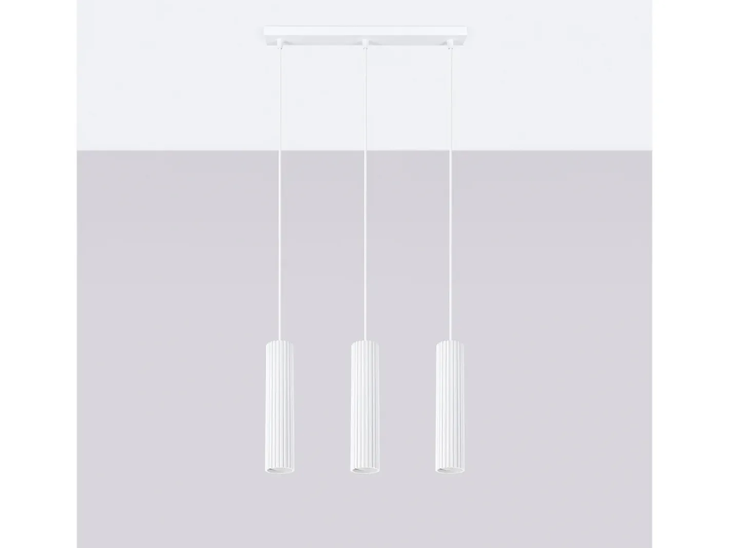 Sollux Lighting Lámpara colgante Gloow minimalista de aluminio - 3 fuentes luminosas 3000K - L.45 x A.98 cm - Blanco New