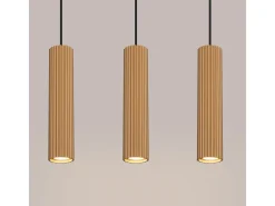 Hot Sollux Lighting Lámpara colgante Gloow minimalista de aluminio - 3 fuentes luminosas 3000K - L.45 x A.98 cm - Dorado