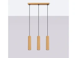 Hot Sollux Lighting Lámpara colgante Gloow minimalista de aluminio - 3 fuentes luminosas 3000K - L.45 x A.98 cm - Dorado