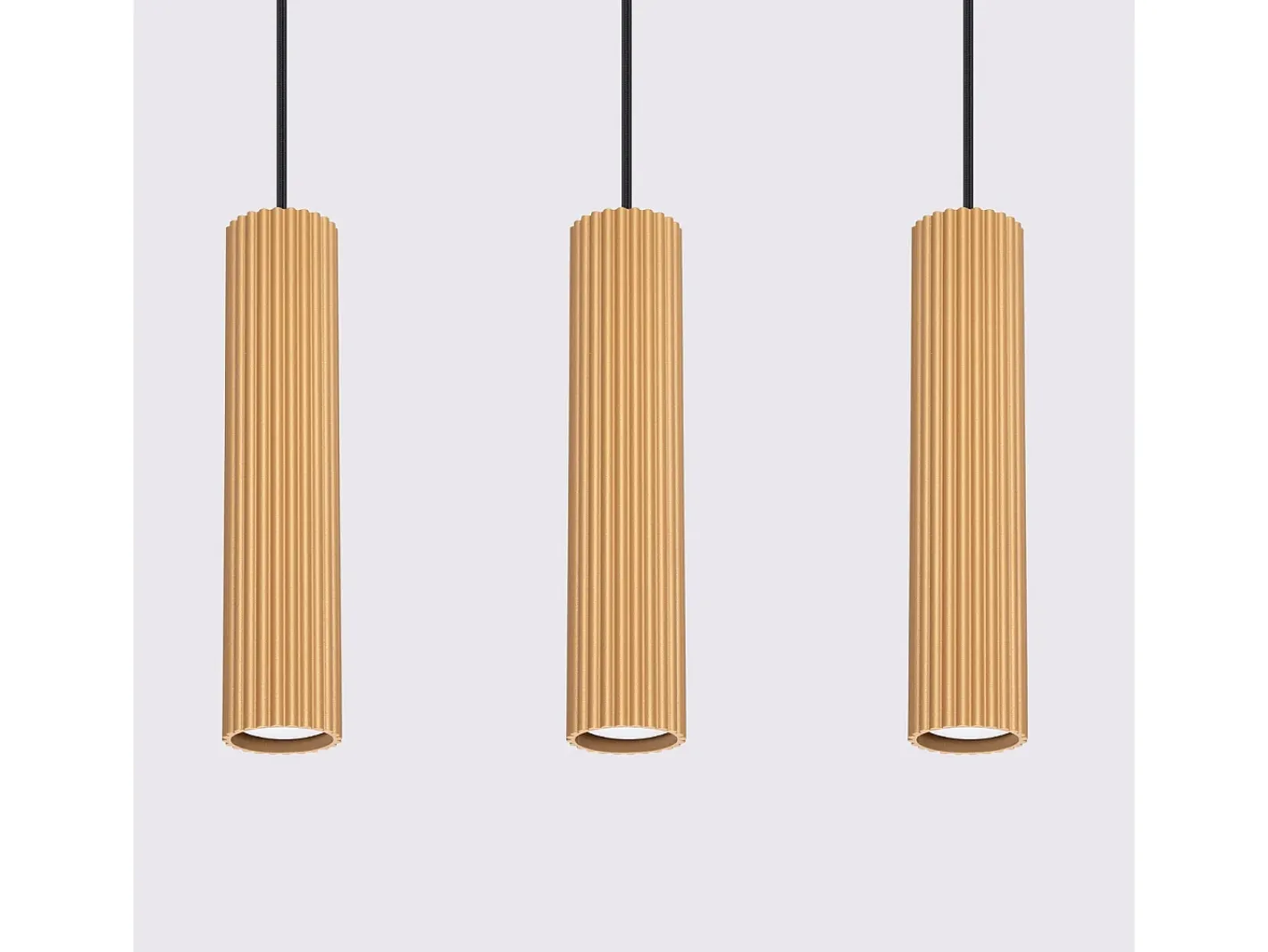 Hot Sollux Lighting Lámpara colgante Gloow minimalista de aluminio - 3 fuentes luminosas 3000K - L.45 x A.98 cm - Dorado