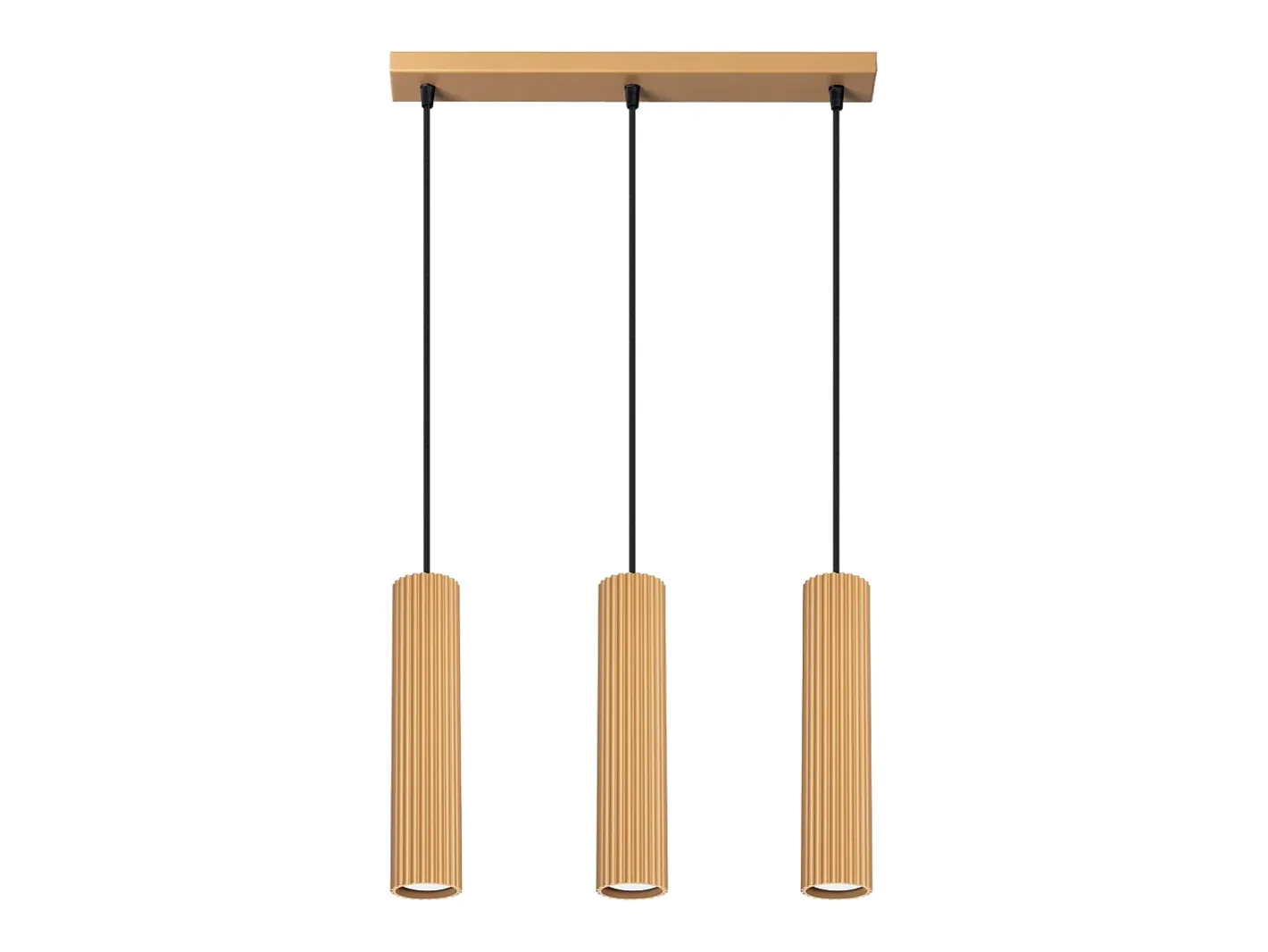 Hot Sollux Lighting Lámpara colgante Gloow minimalista de aluminio - 3 fuentes luminosas 3000K - L.45 x A.98 cm - Dorado