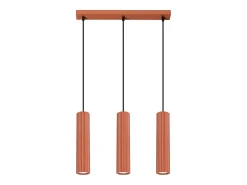 Best Sollux Lighting Lámpara colgante Gloow minimalista de aluminio - 3 fuentes luminosas 4000K - L.45 x A.98 cm - ocre Rojo