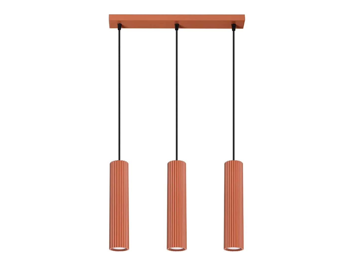 Best Sollux Lighting Lámpara colgante Gloow minimalista de aluminio - 3 fuentes luminosas 4000K - L.45 x A.98 cm - ocre Rojo