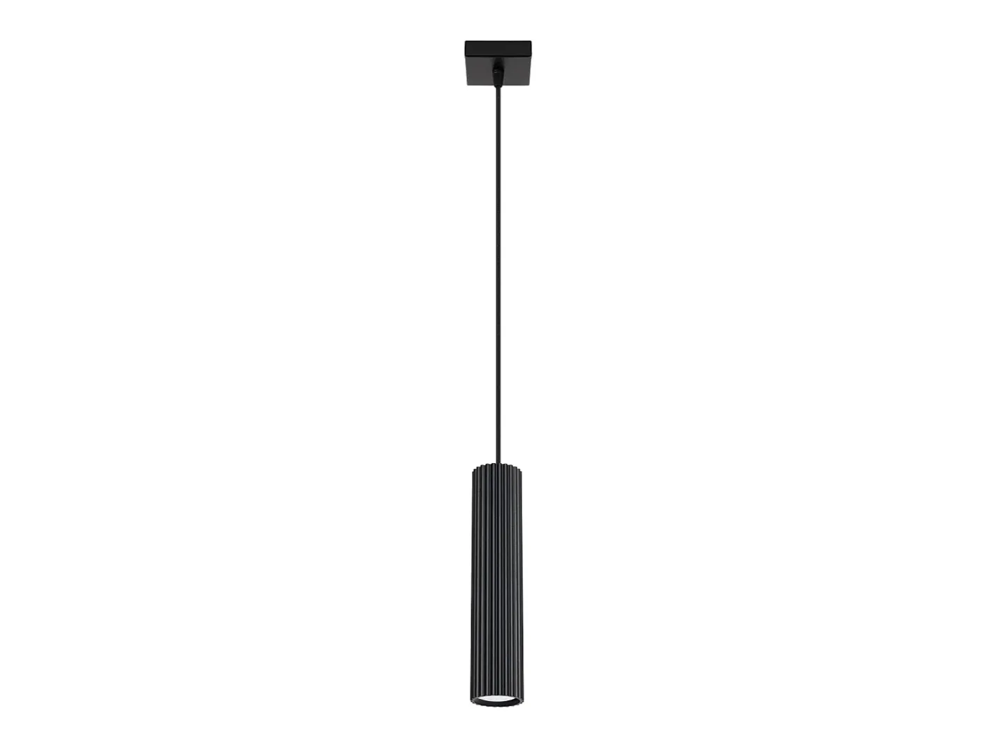 Sollux Lighting Lámpara Suspendida-Lámpara colgante Gloow minimalista de aluminio - 1 fuentes luminosas 4000K - L.8 x A.118 cm - Negro
