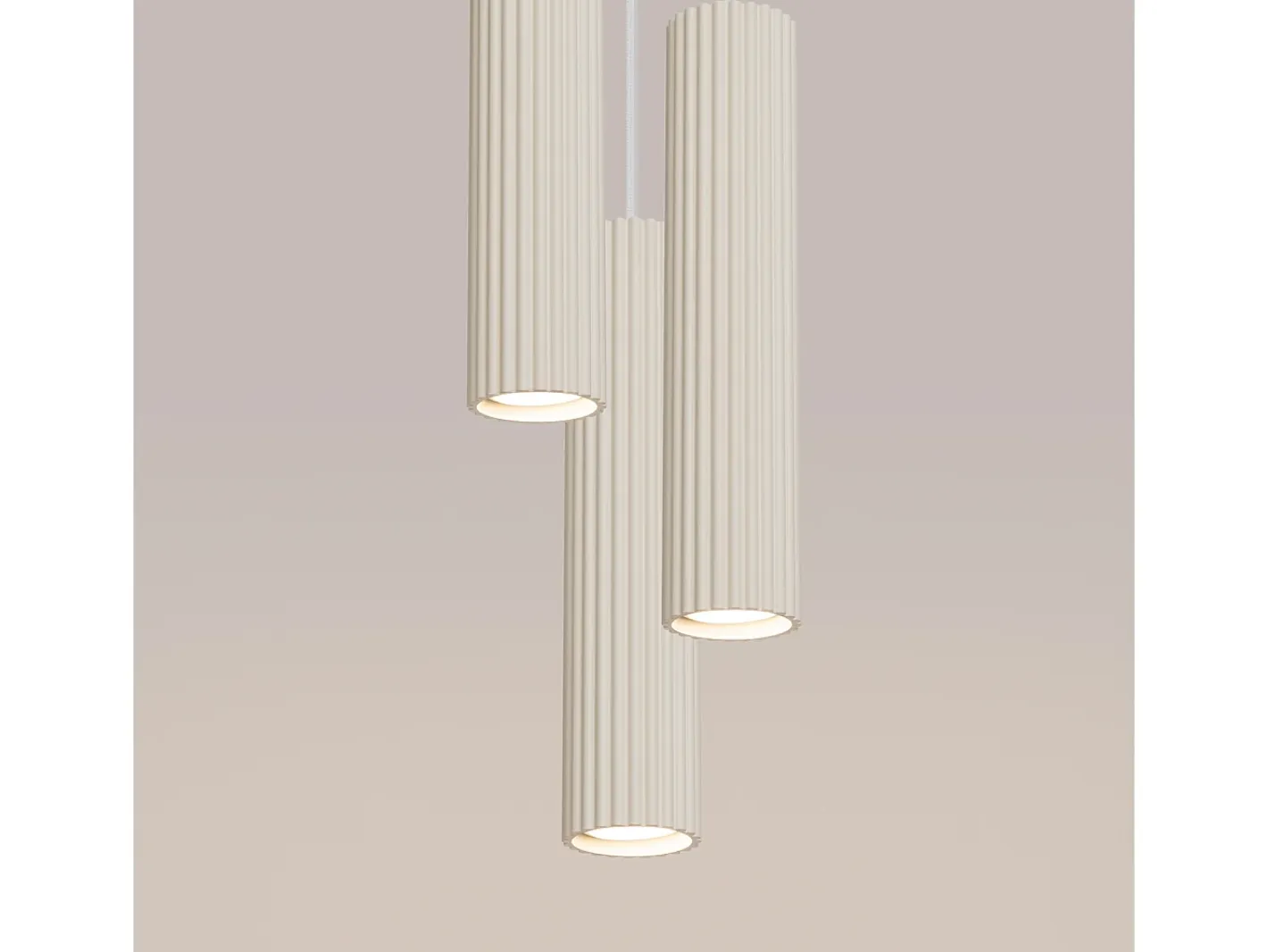 Sollux Lighting Lámpara colgante Gloow minimalista de aluminio - 3 fuentes luminosas 3000K - L.19,5 x A.108 cm - Beige