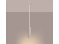 Sollux Lighting Lámpara Suspendida-Lámpara colgante Gloow minimalista de aluminio - 1 fuentes luminosas 4000K - L.8 x A.118 cm - Beige