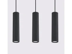 Best Sollux Lighting Lámpara colgante Gloow minimalista de aluminio - 3 fuentes luminosas 3000K - L.45 x A.98 cm - Negro