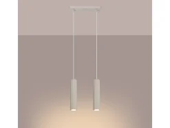 Online Sollux Lighting Lámpara colgante Gloow minimalista de aluminio - 2 fuentes luminosas 4000K - L.30 x A.90 cm - Beige