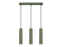 Sollux Lighting Lámpara colgante Gloow minimalista de aluminio - 3 fuentes luminosas 4000K - L.45 x A.98 cm - oliva Verde Online