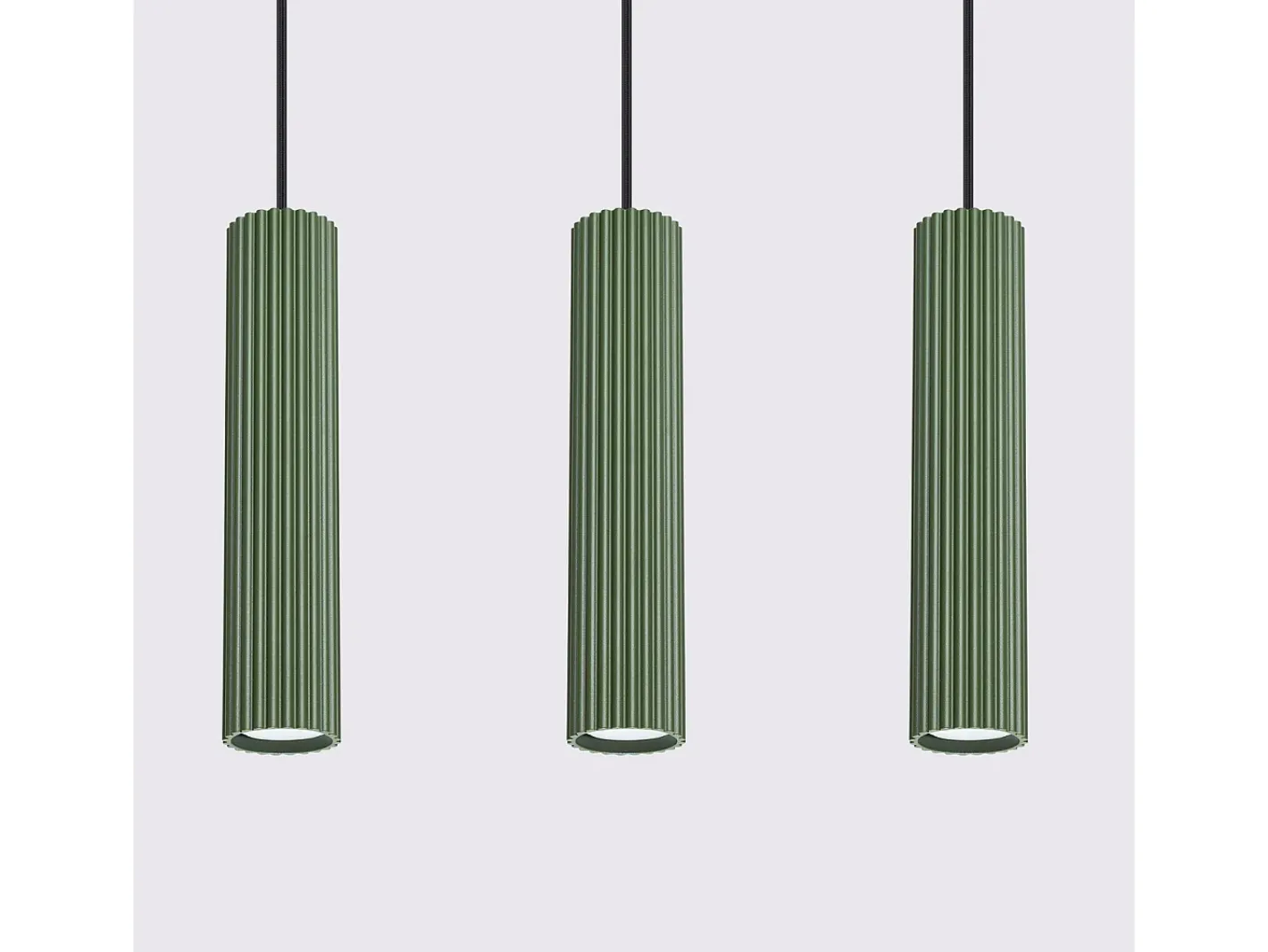 Sollux Lighting Lámpara colgante Gloow minimalista de aluminio - 3 fuentes luminosas 4000K - L.45 x A.98 cm - oliva Verde Online