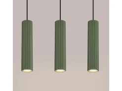 Sollux Lighting Lámpara colgante Gloow minimalista de aluminio - 3 fuentes luminosas 4000K - L.45 x A.98 cm - oliva Verde Online