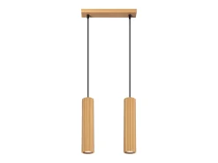 Sollux Lighting Lámpara Suspendida-Lámpara colgante Gloow minimalista de aluminio - 2 fuentes luminosas 4000K - L.30 x A.90 cm - Dorado