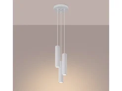 Sollux Lighting Lámpara colgante Gloow minimalista de aluminio - 3 fuentes luminosas 4000K - L.19,5 x A.108 cm - Blanco Clearance