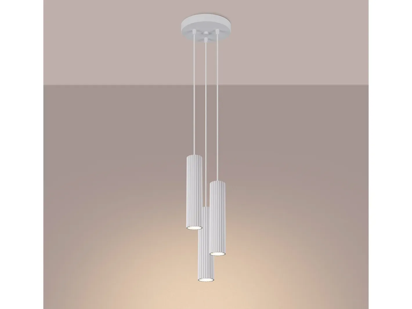 Sollux Lighting Lámpara colgante Gloow minimalista de aluminio - 3 fuentes luminosas 4000K - L.19,5 x A.108 cm - Blanco Clearance